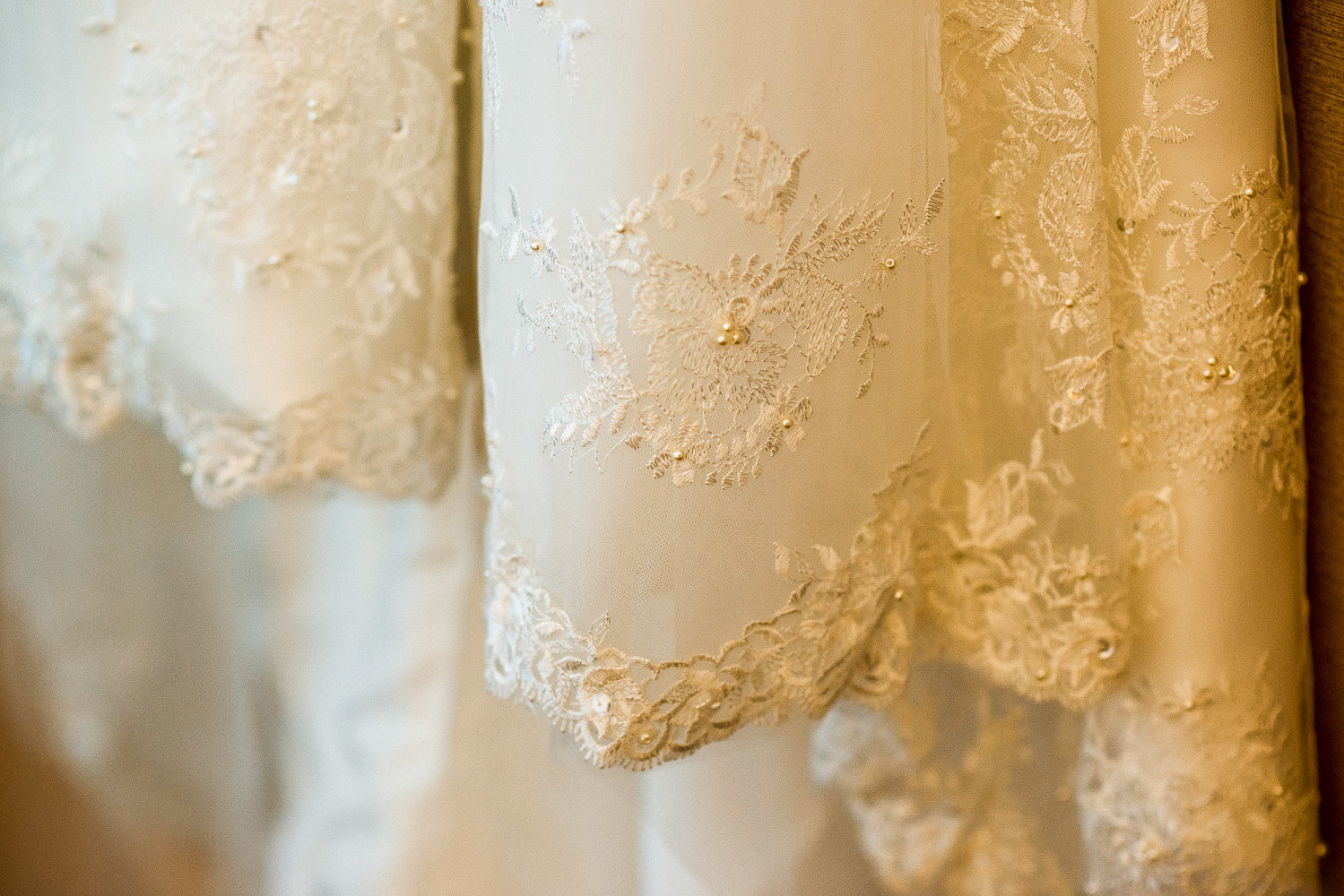 Detalles bordados en vestido de novia