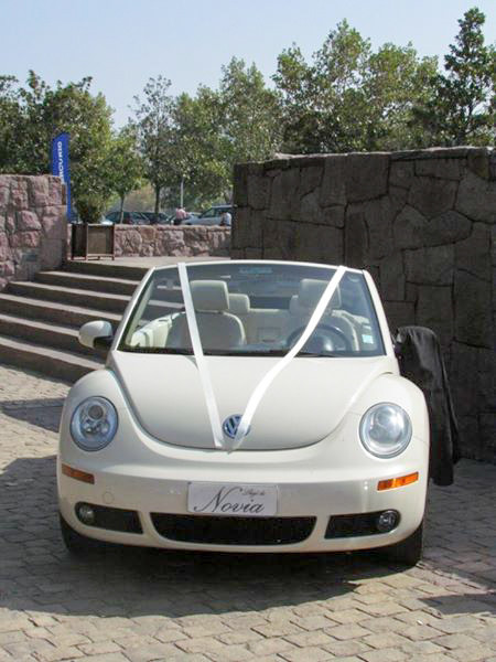 Vehículo volkswagen new beetle para matrimonios expuesto en la exponovios 2012